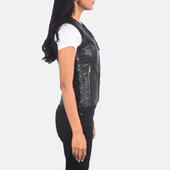 Dados Black Leather Biker Jacket