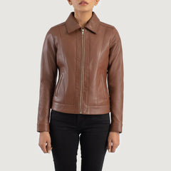 Noran Brown Leather Jacket