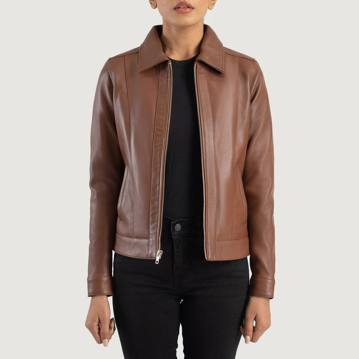 Noran Brown Leather Jacket