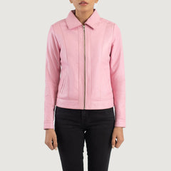 Noran Pink Leather Jacket