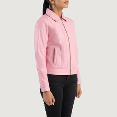 Noran Pink Leather Jacket