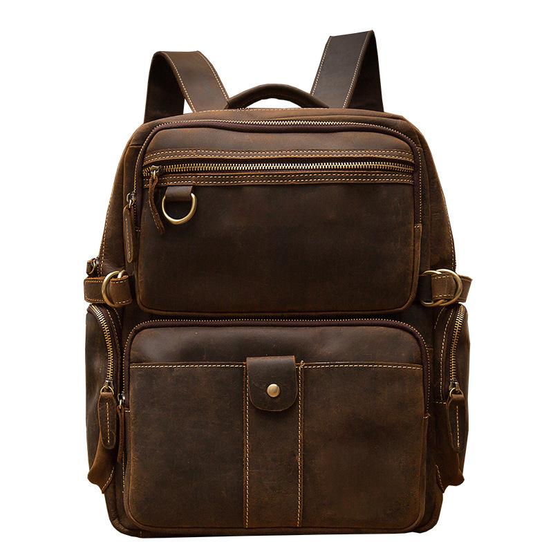 Explorer Brown Leather Backpack