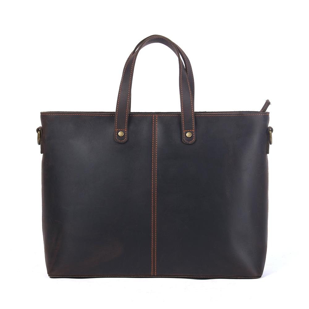 Compass Brown Leather Tote