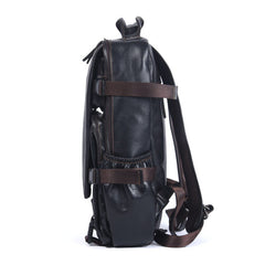 Wayfarer Black Leather Backpack