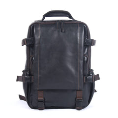 Wayfarer Black Leather Backpack