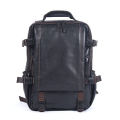 Wayfarer Black Leather Backpack